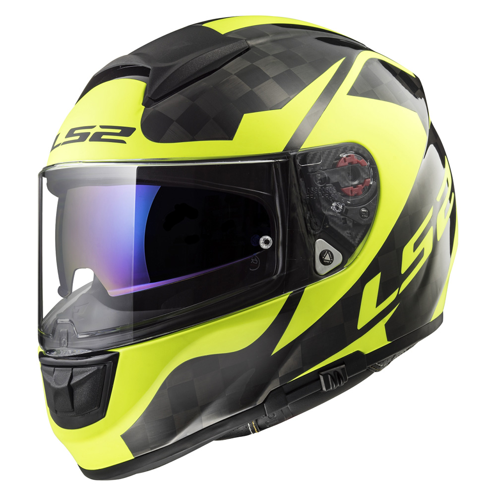 Moto přilba LS2 FF397 Vector C Shine  Carbon Hi Vis Yellow