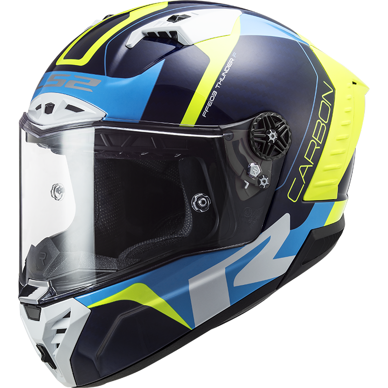 Moto přilba LS2 FF805 Thunder C Racing1  Gloss Blue Fluo Yellow