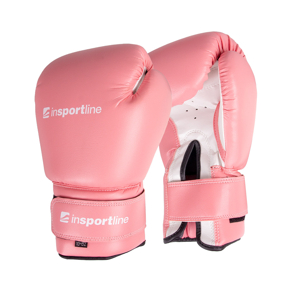 Boxerské rukavice inSPORTline Ravna  10oz  růžovo-bílá